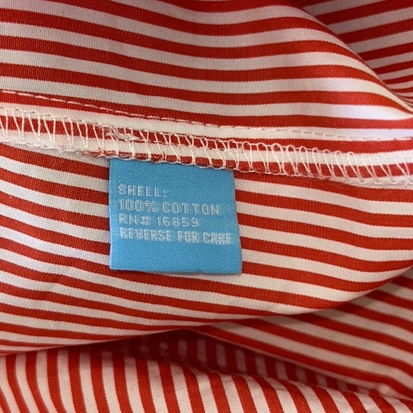 J. McLaughlin Millbury Orange White Striped Tie Waist Shirtdress Midi Dress - M - Picture 14 of 16